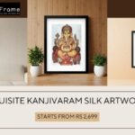Buy Goddess Lakshmi Wall Frame in India – Silk & Kanjivaram Art